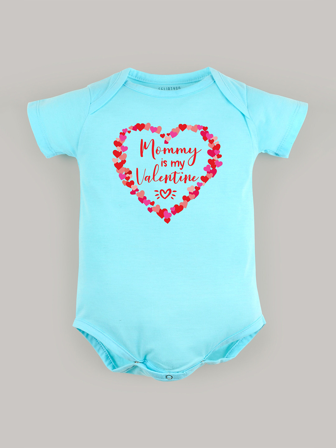 

FFLIRTYGO Infants Printed Pure Cotton Bodysuit, Turquoise blue