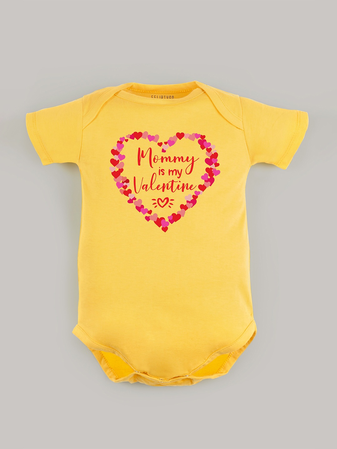 

FFLIRTYGO Infants Kids Typography Printed Pure Cotton Bodysuit, Yellow