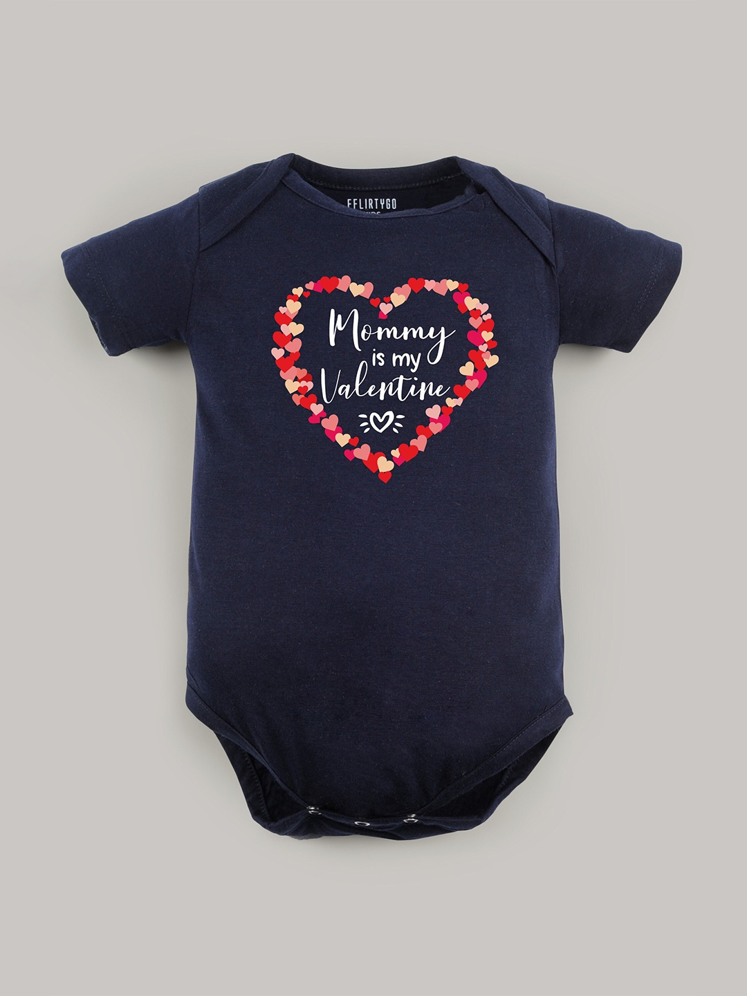 

FFLIRTYGO Infants Printed Pure Cotton Bodysuit, Navy blue
