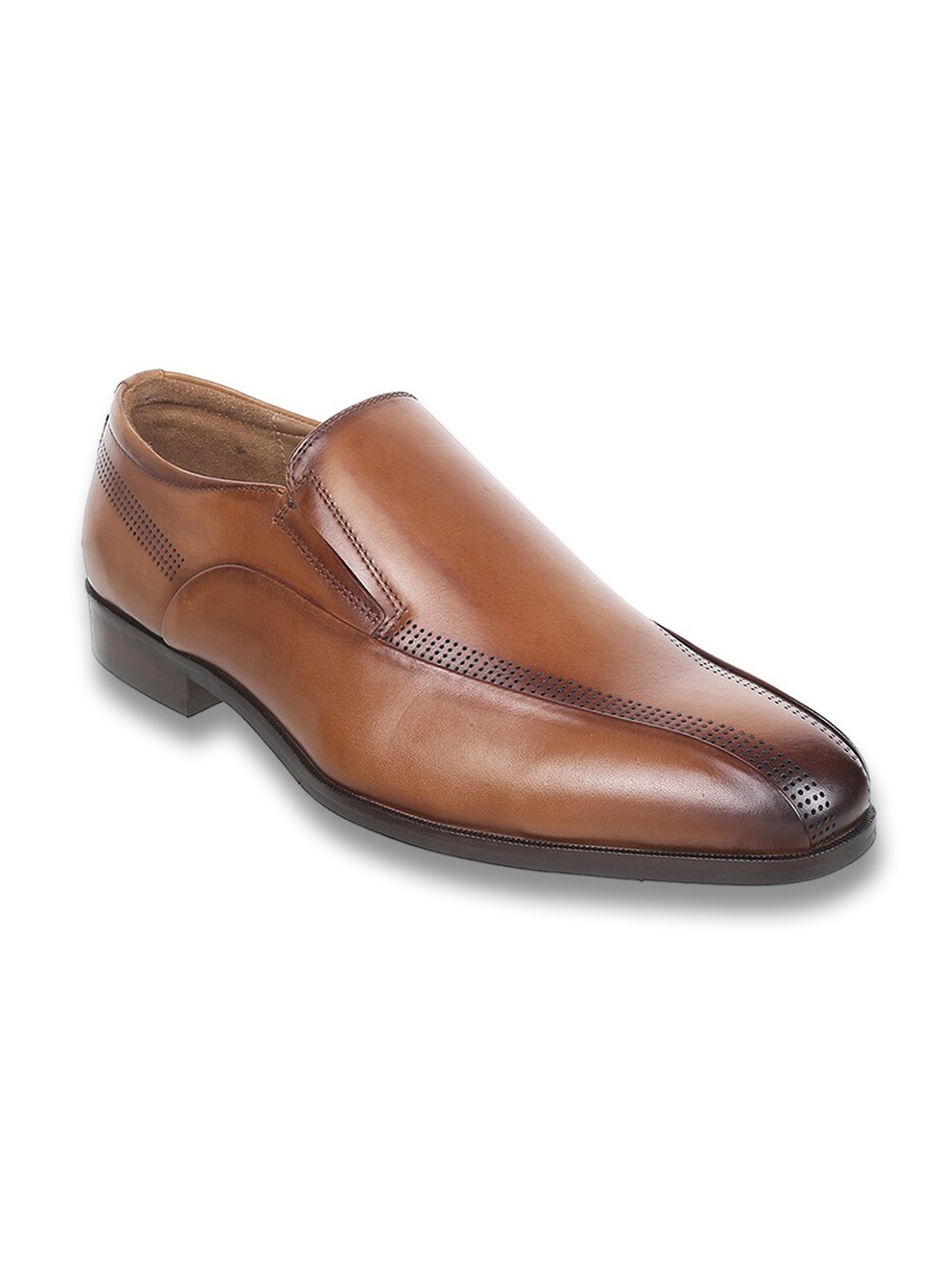 

J.FONTINI Men Leather Formal Slip-On Shoes, Tan