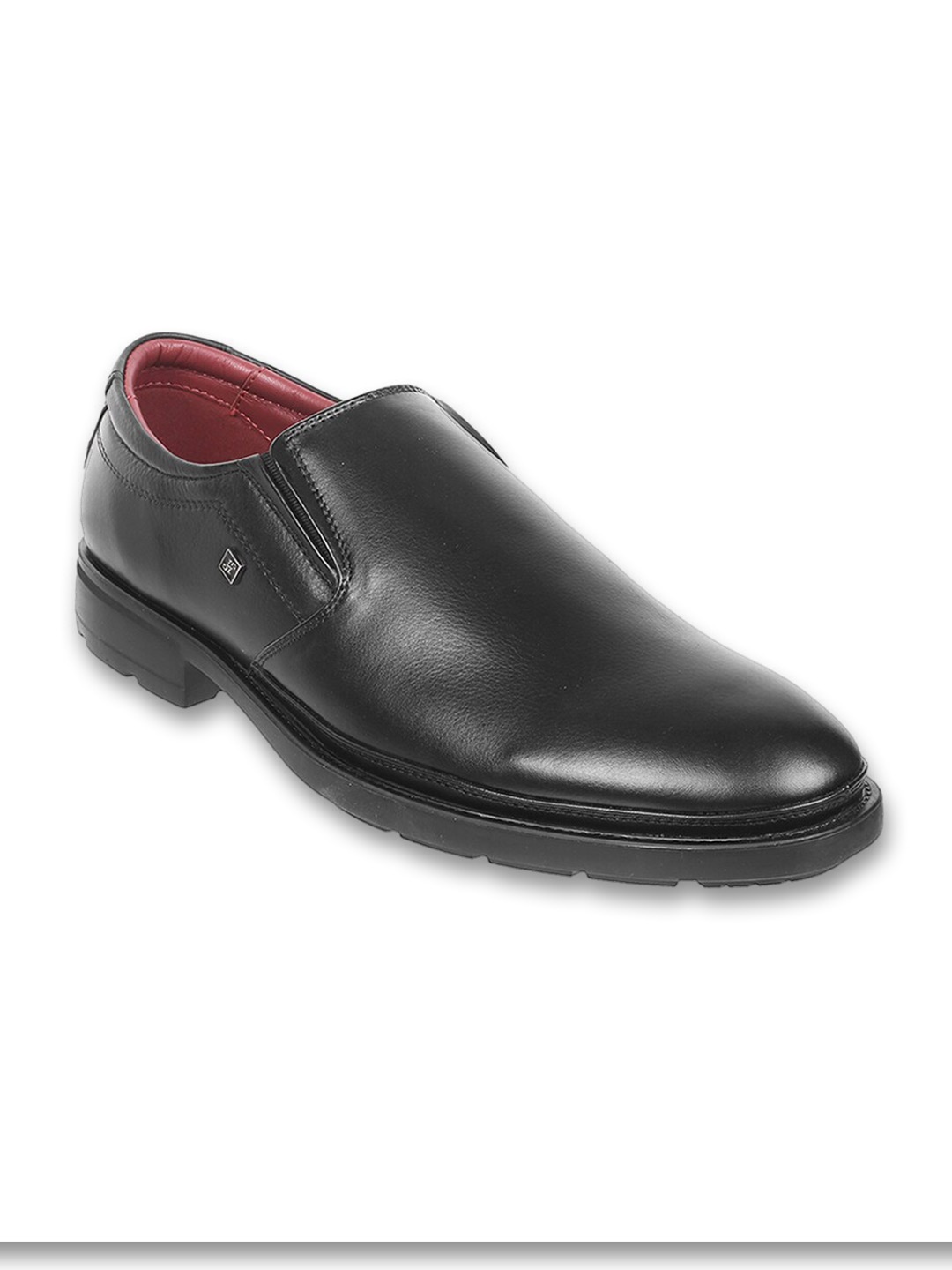 

J.FONTINI Men Pointed Toe Leather Formal Slip On Shoes, Black