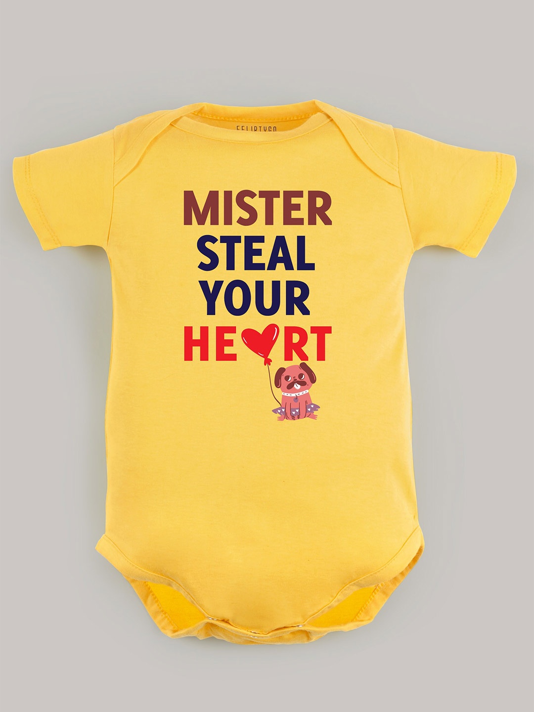 

FFLIRTYGO Infants Kids Typography Printed Pure Cotton Bodysuit, Yellow