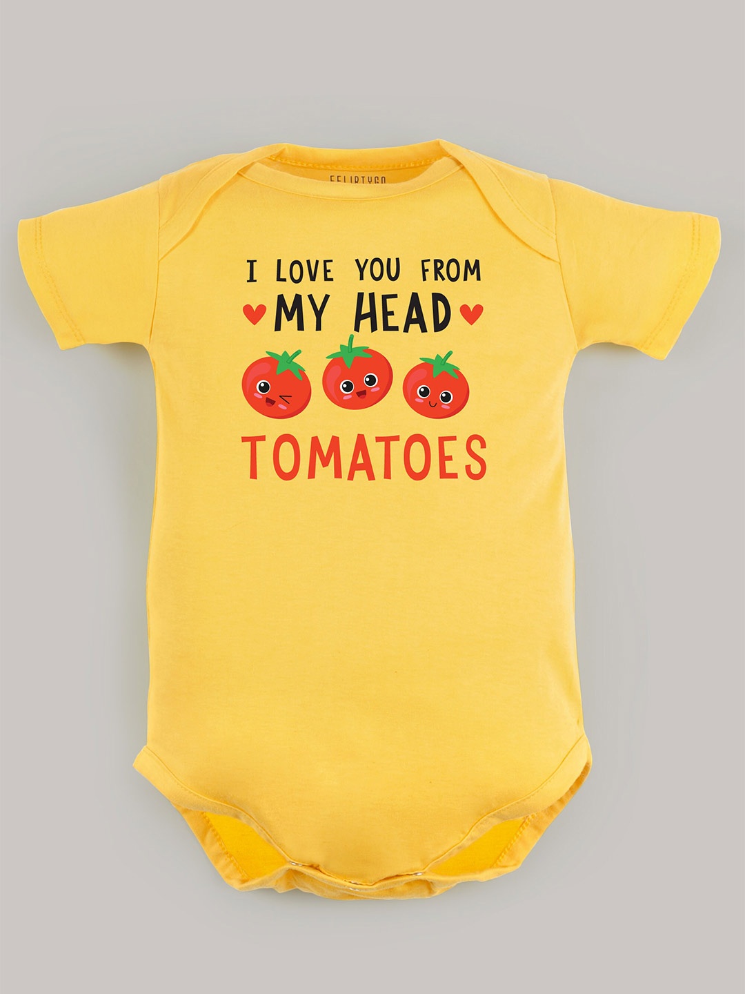 

FFLIRTYGO Infants Kids Typography Printed Pure Cotton Bodysuit, Yellow