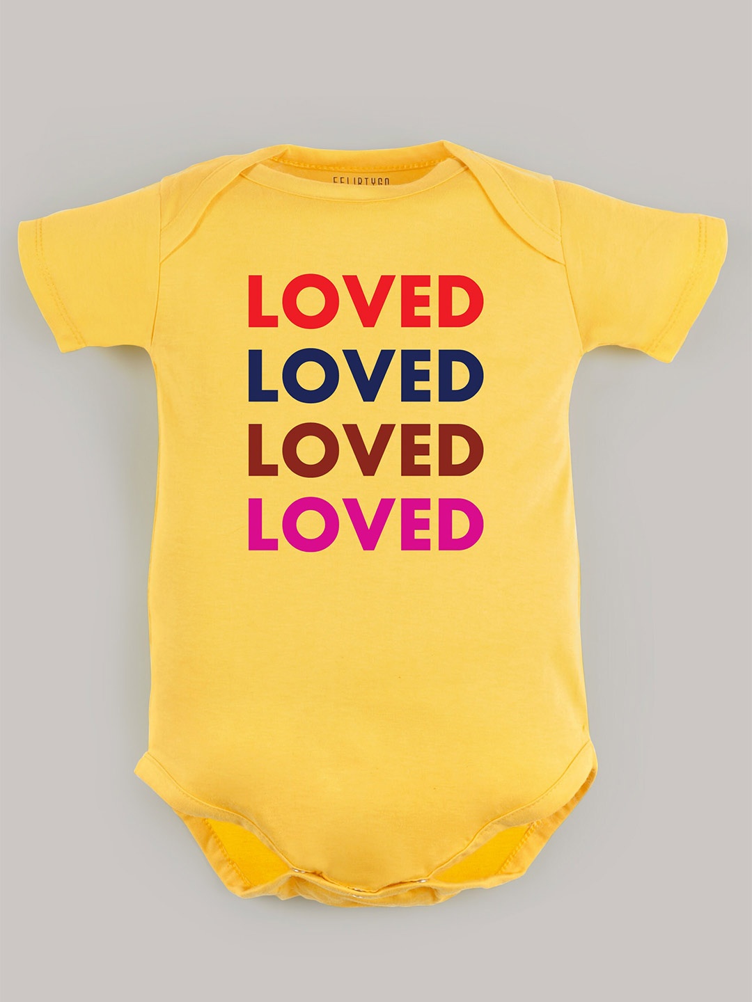 

FFLIRTYGO Infants Printed Pure Cotton Envelop Neck Bodysuit, Yellow