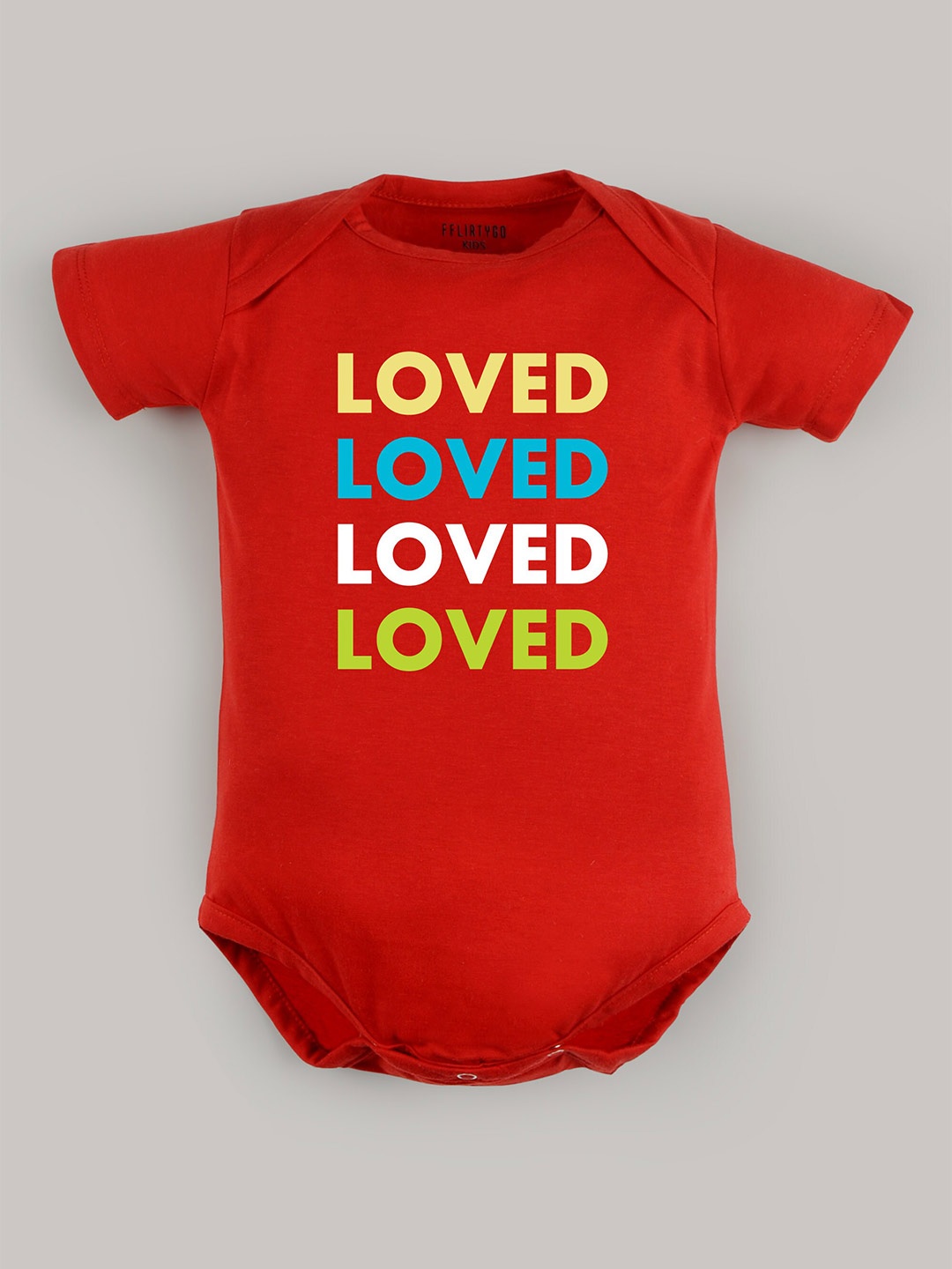 

FFLIRTYGO Infants Kids Typography Printed Pure Cotton Bodysuit, Red