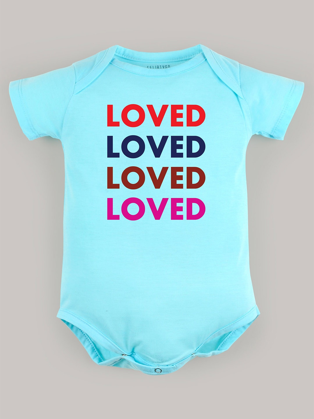 

FFLIRTYGO Infants Printed Pure Cotton Bodysuit, Turquoise blue