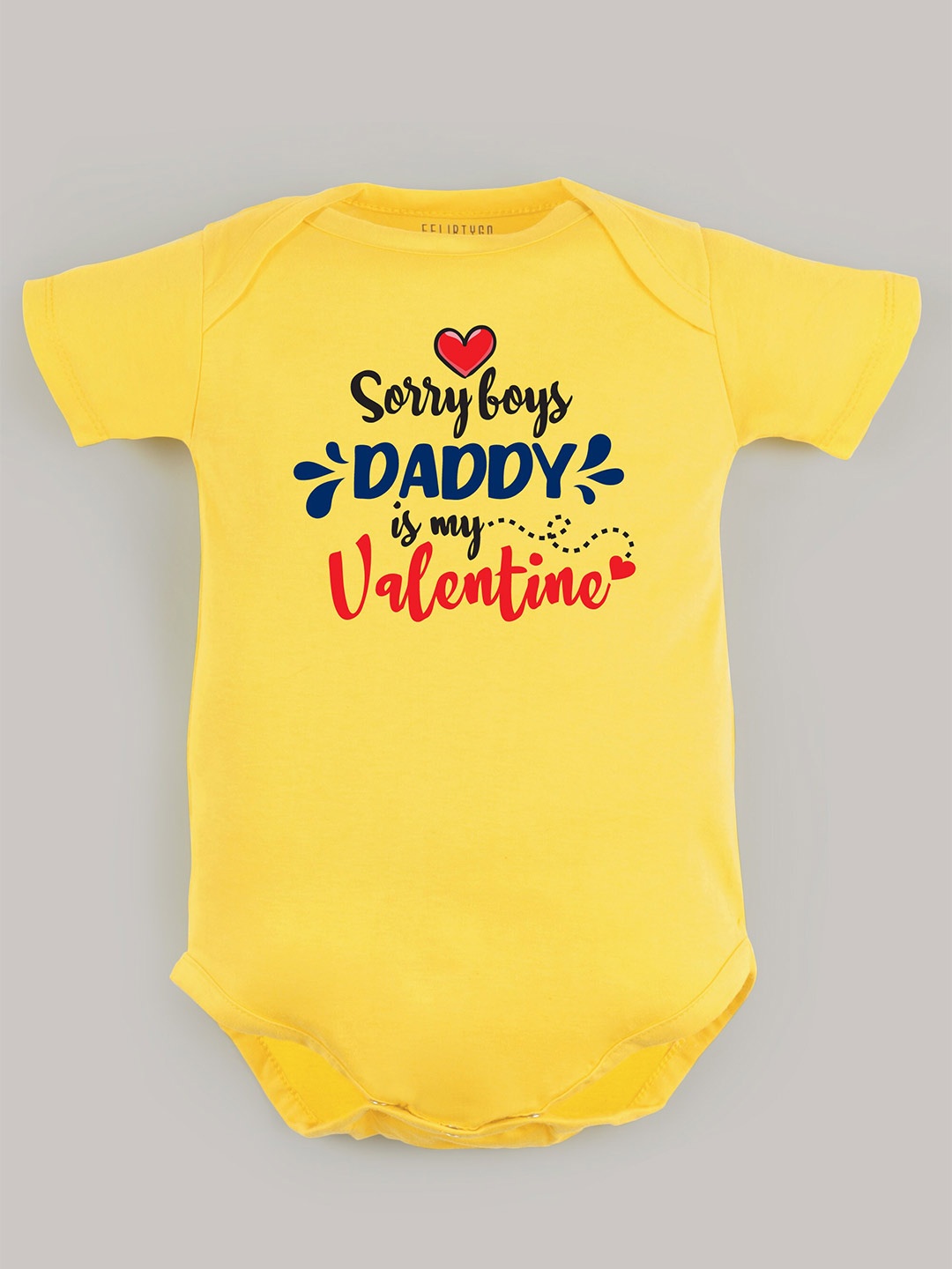 

FFLIRTYGO Infants Typography Printed Pure Cotton Bodysuit, Yellow