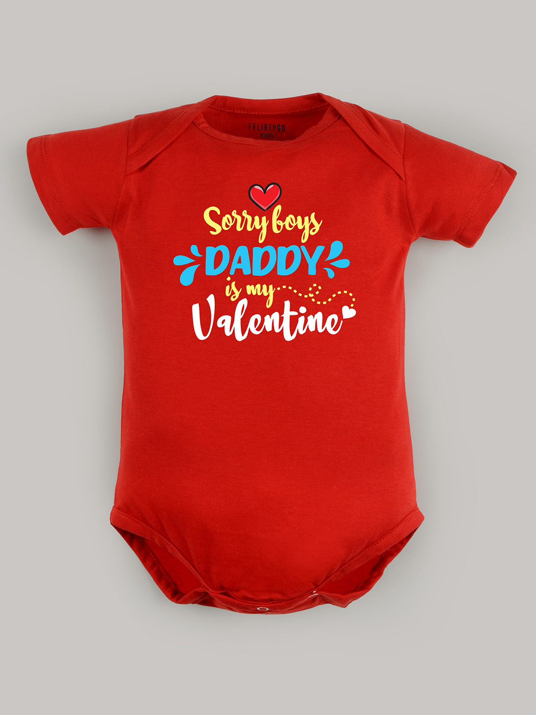 

FFLIRTYGO Infants Printed Pure Cotton Envelop Neck Bodysuit, Red