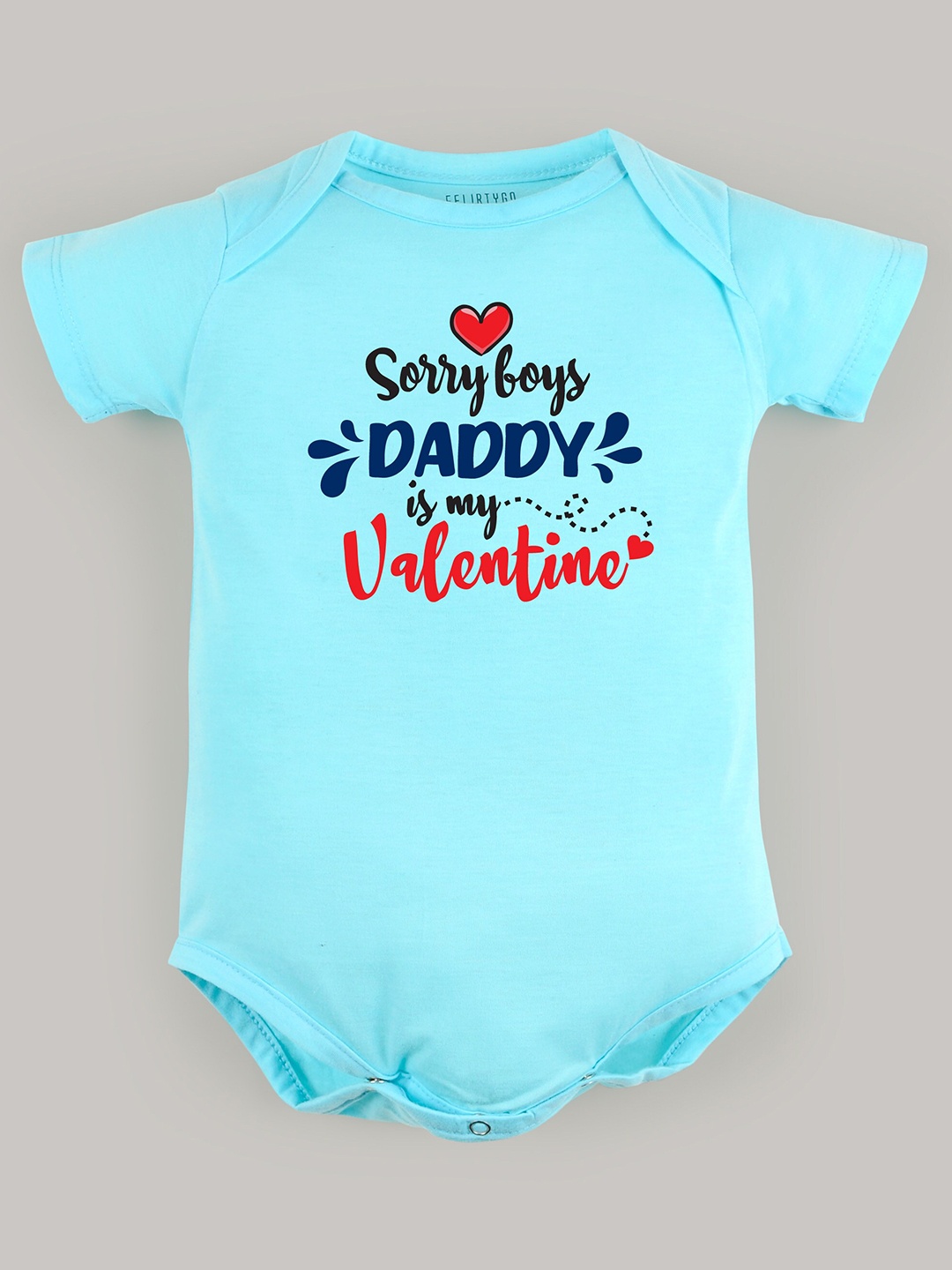 

FFLIRTYGO Infants Printed Pure Cotton Bodysuit, Turquoise blue