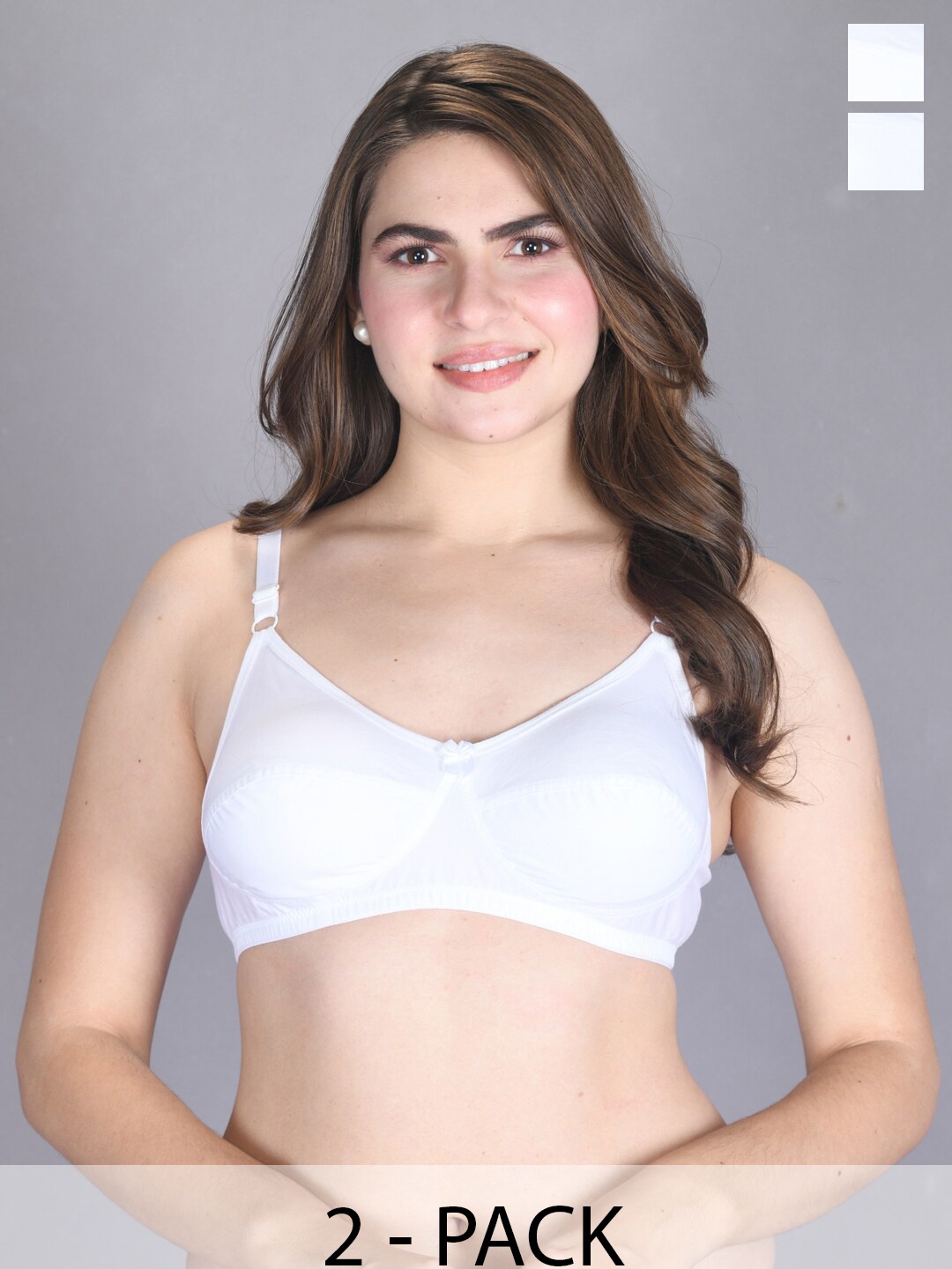 

LUX VENUS Pack Of 2 Full Coverage Pure Cotton Bra All Day Comfort, White