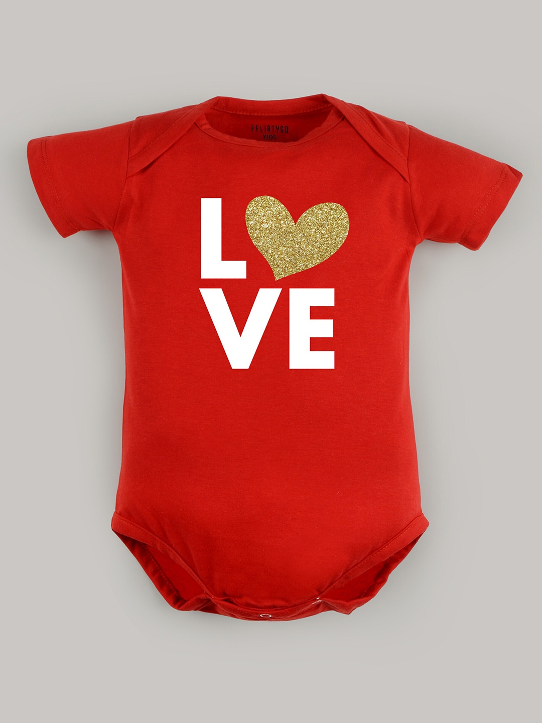

FFLIRTYGO Infants Typography Printed Cotton Bodysuit, Red