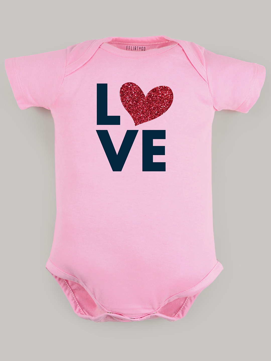 

FFLIRTYGO Infants Kids Typography Printed Pure Cotton Bodysuit, Pink
