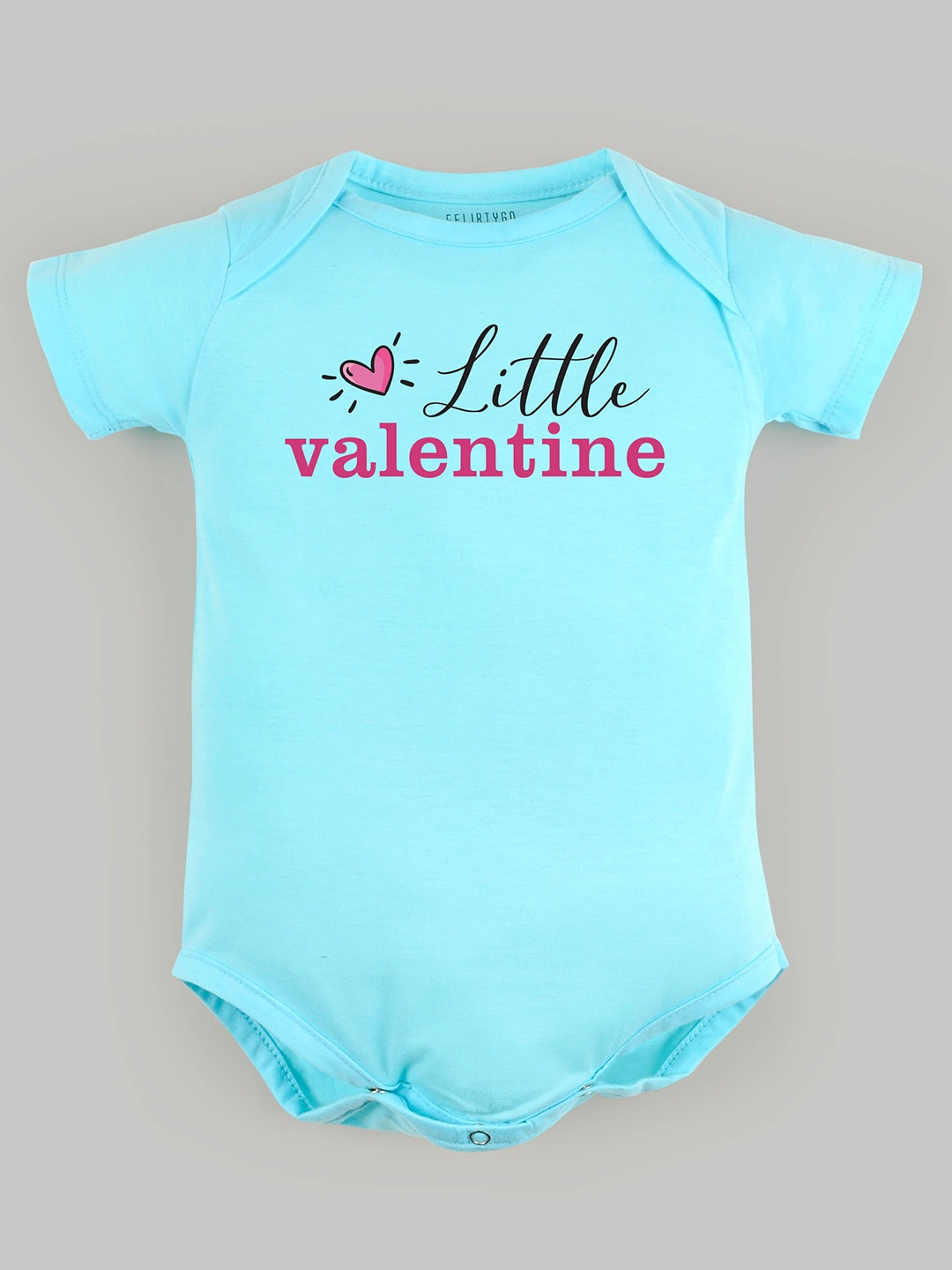 

FFLIRTYGO Infants Typography Printed Cotton Bodysuit, Turquoise blue