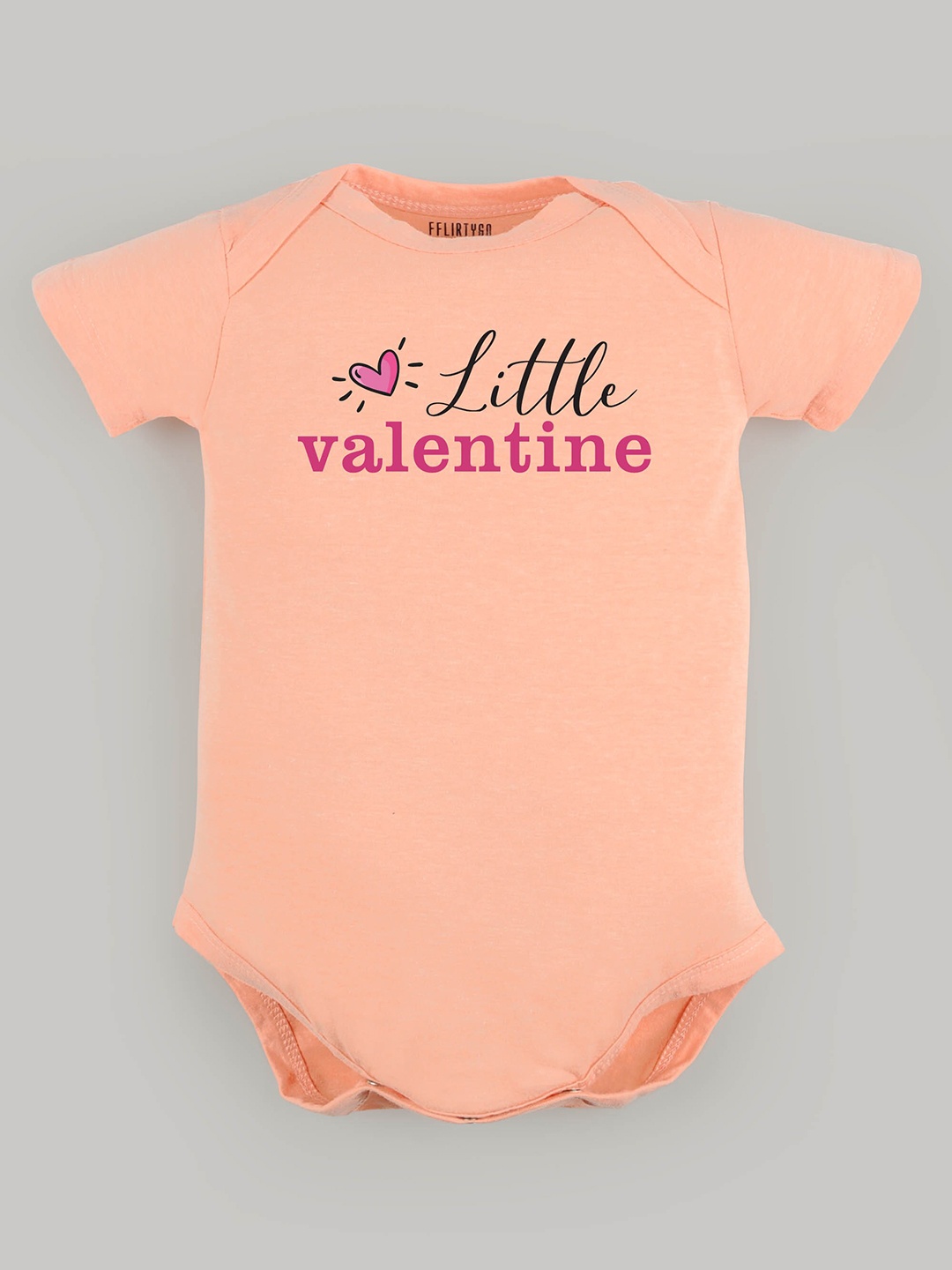 

FFLIRTYGO Infants Typography Printed Cotton Bodysuit, Peach