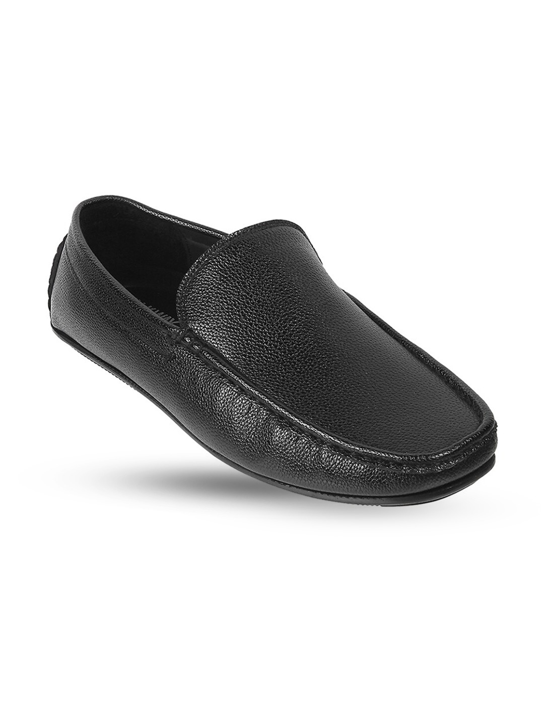 

WALKWAY by Metro Men Textured Comfort Insole Leather Loafers, Black