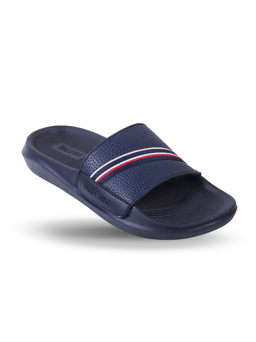 

WALKWAY by Metro Men Striped Sliders, Blue