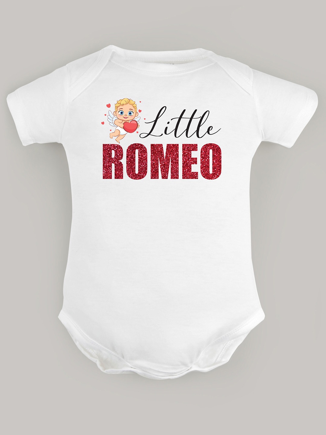 

FFLIRTYGO Infants Little Romeo Printed Pure Cotton Bodysuit, White
