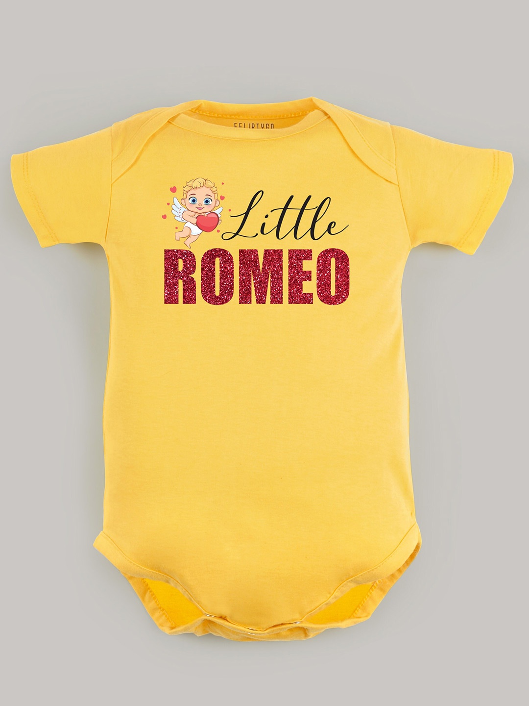 

FFLIRTYGO Infants Typography Printed Cotton Bodysuit, Yellow