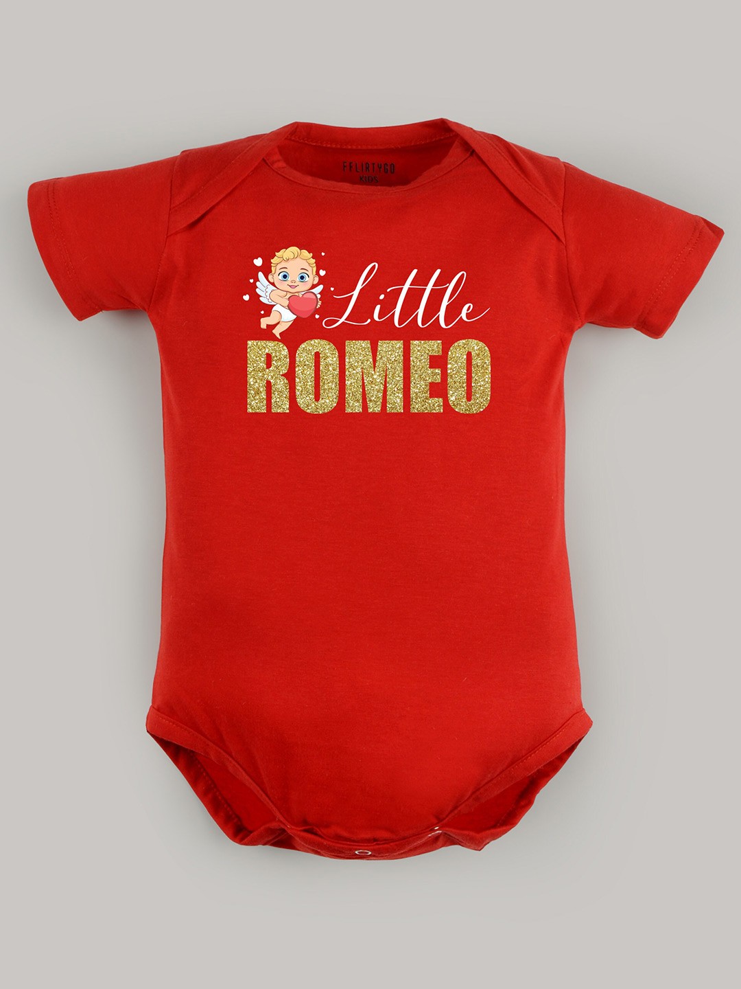 

FFLIRTYGO Infants Typography Printed Cotton Bodysuit, Red