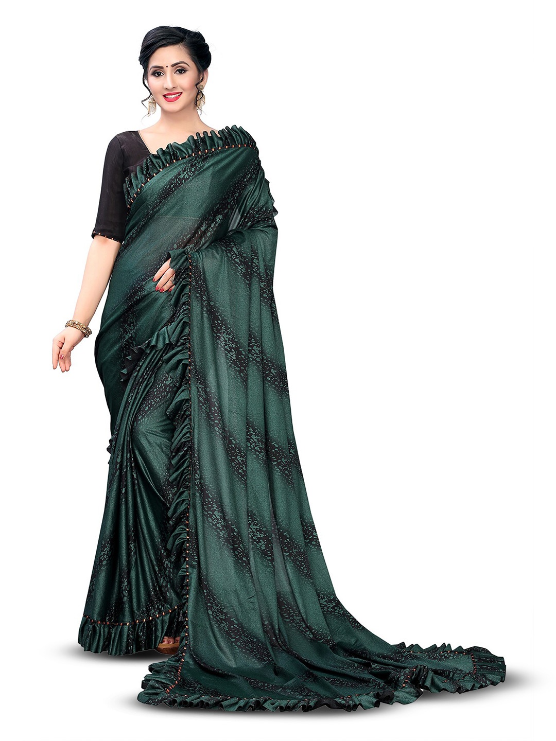 

Bhavyam Embellished Saree, Green