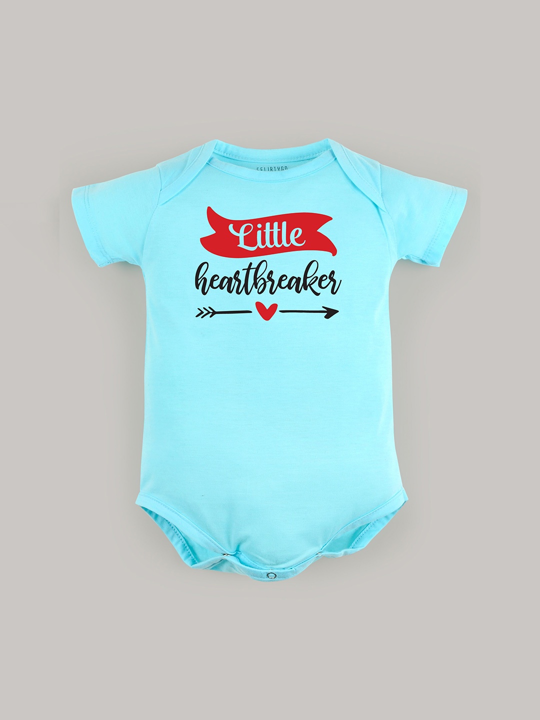 

FflirtyGo Infants Typography Printed Pure Cotton Bodysuit, Turquoise blue