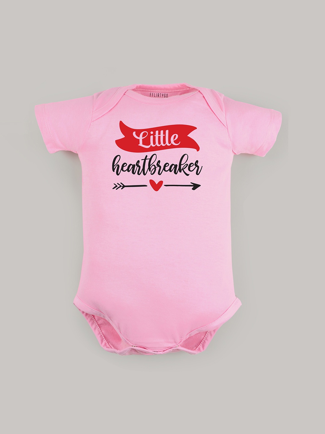 

FflirtyGo Infants Printed Cotton Valentine's Day Special Bodysuit, Pink