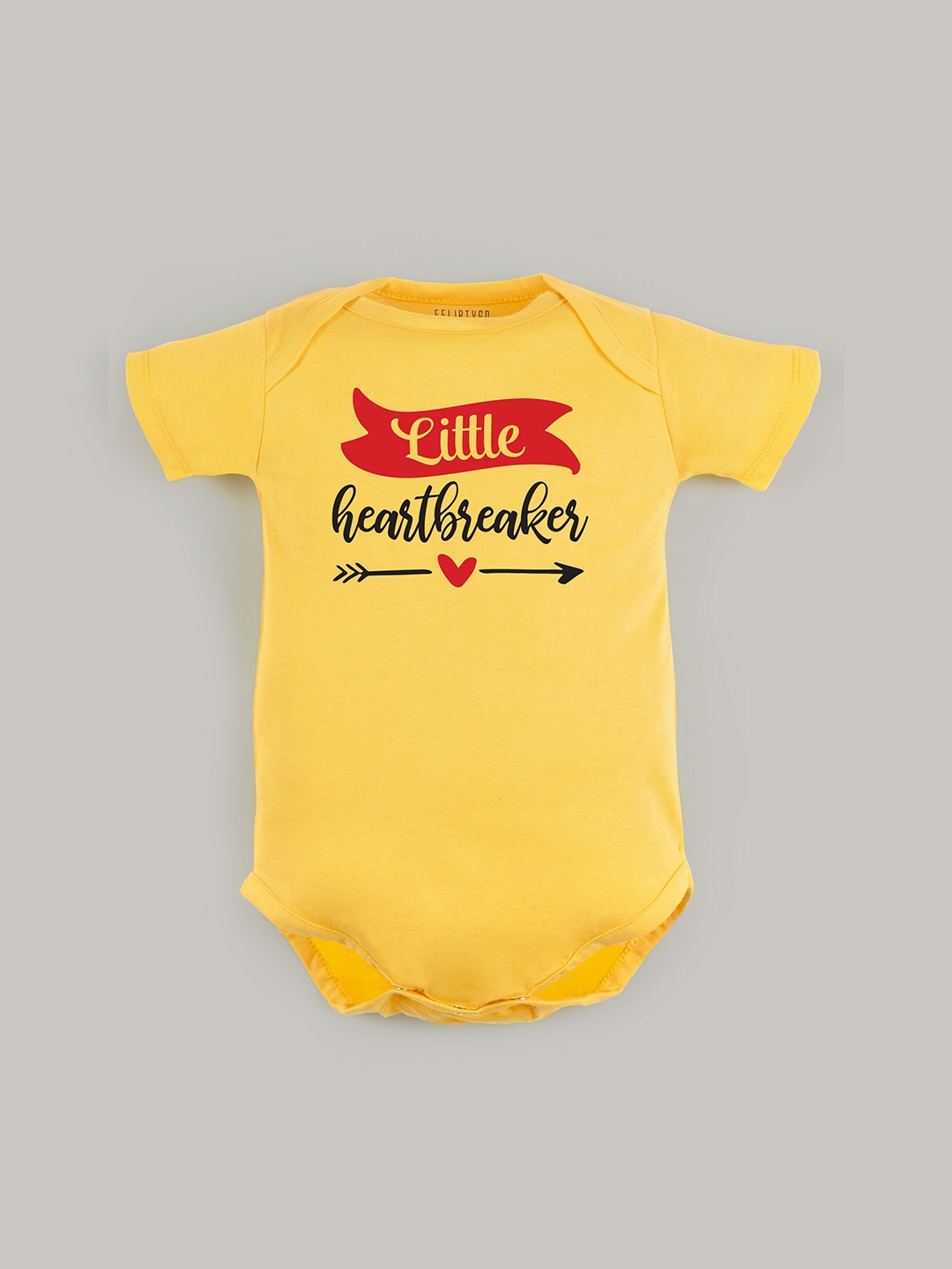 

FflirtyGo Infants Valentine's Day Special Printed Pure Cotton Bodysuit, Yellow