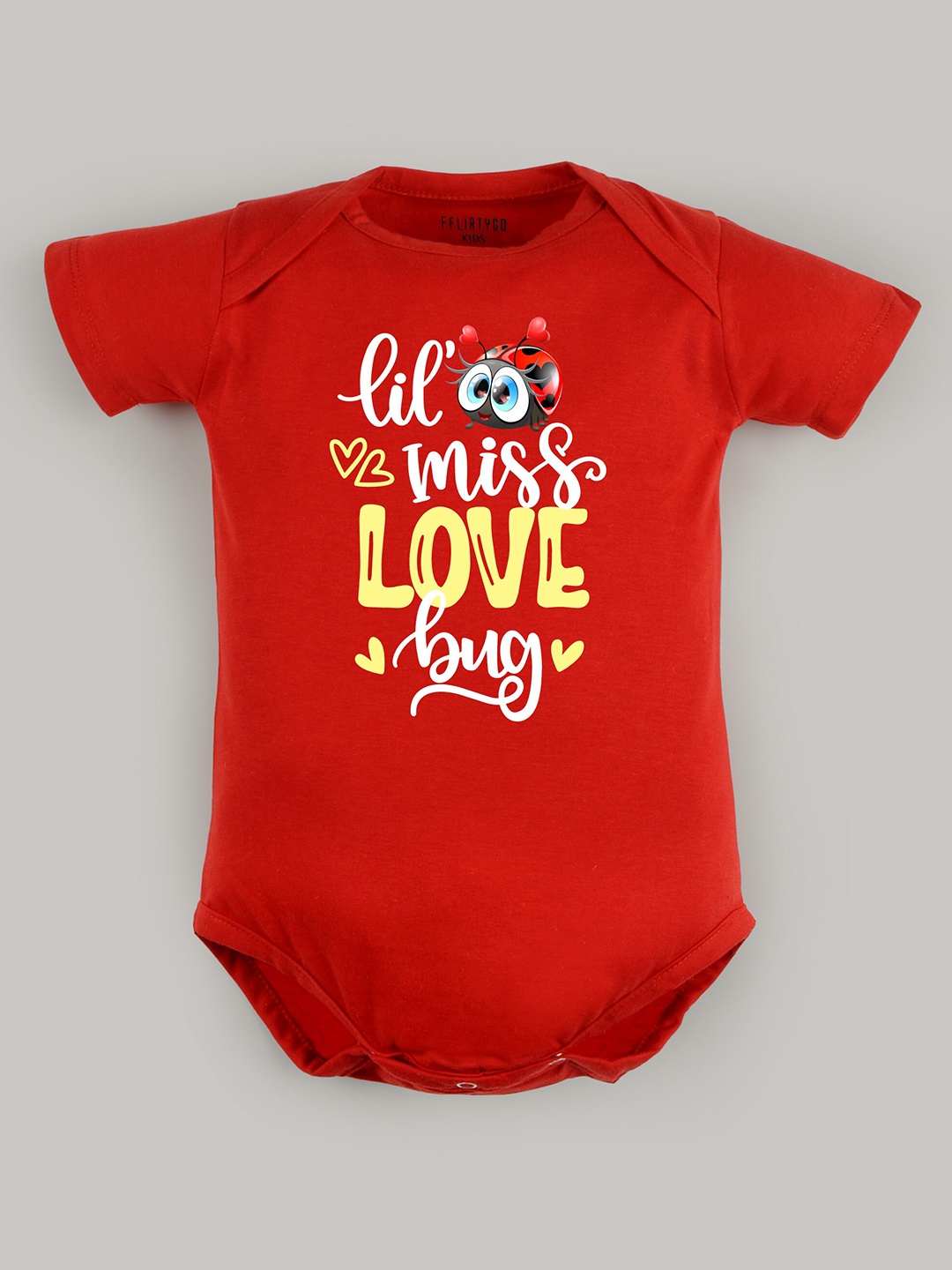 

FFLIRTYGO Infants Printed Pure Cotton Bodysuit, Red