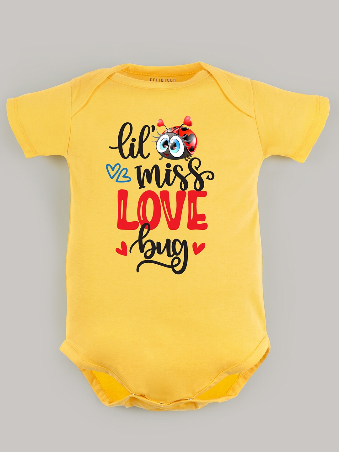 

FFLIRTYGO Infants Typography Printed Cotton Bodysuit, Yellow
