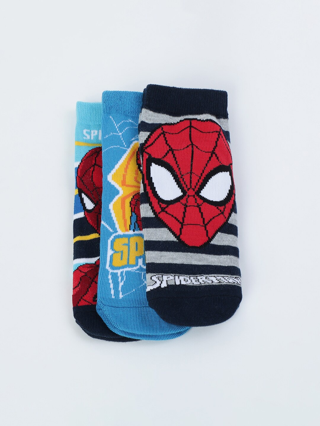 

max Boys Pack Of 3 Patterned Ankle Length Socks, Blue