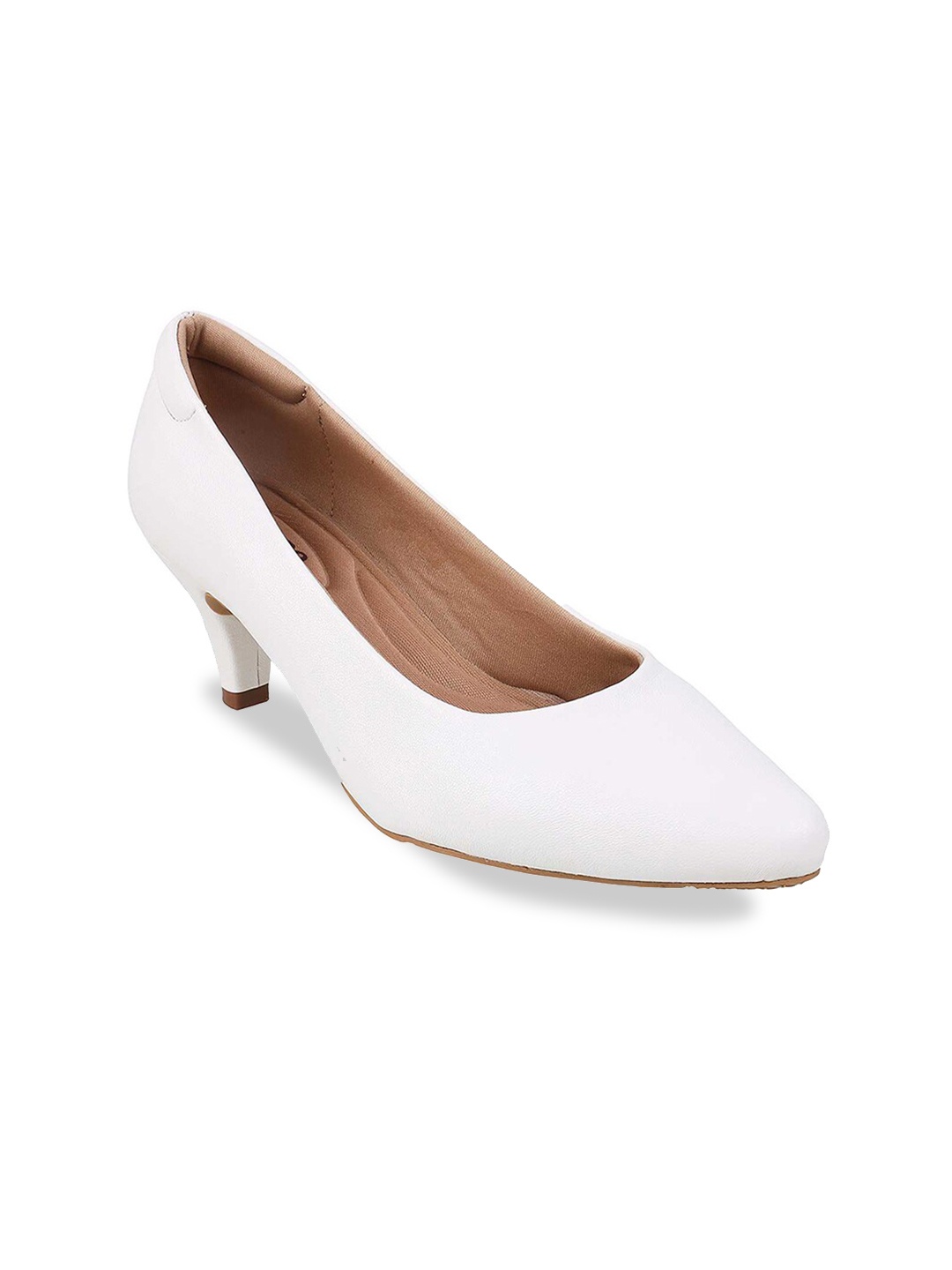 

Metro Pointed Toe Kitten Pumps, White