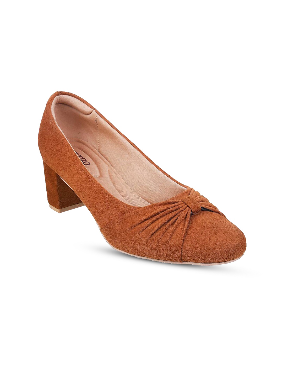 

Metro Round Toe Pumps with Bows, Tan