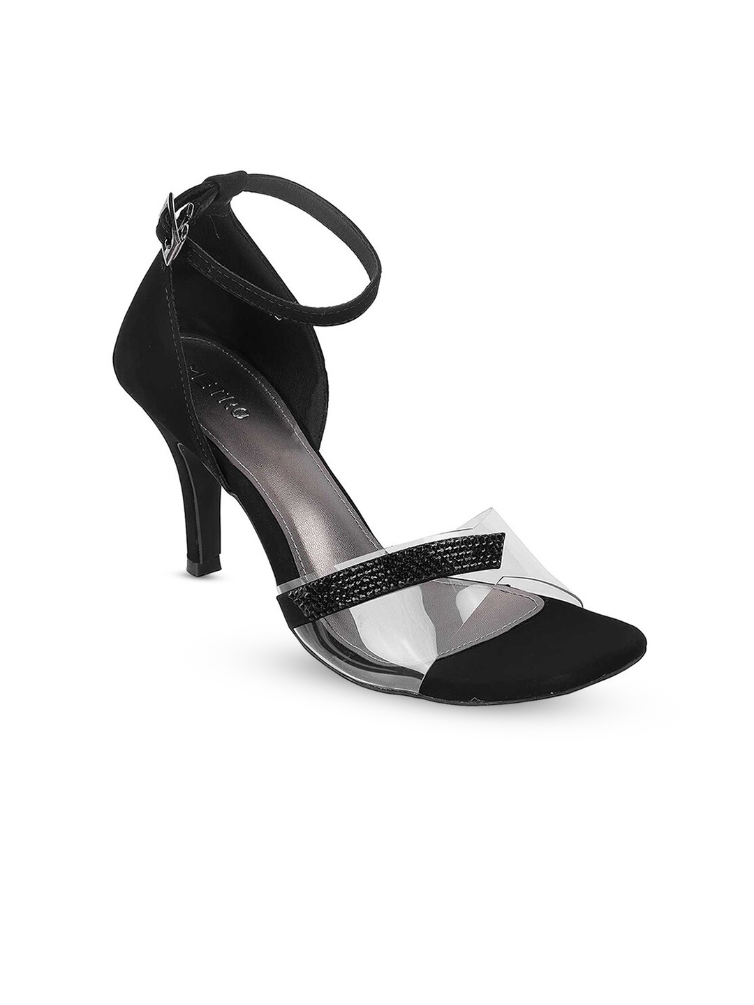 

Metro Ankle Loop Open Toe Slim Heeled, Black