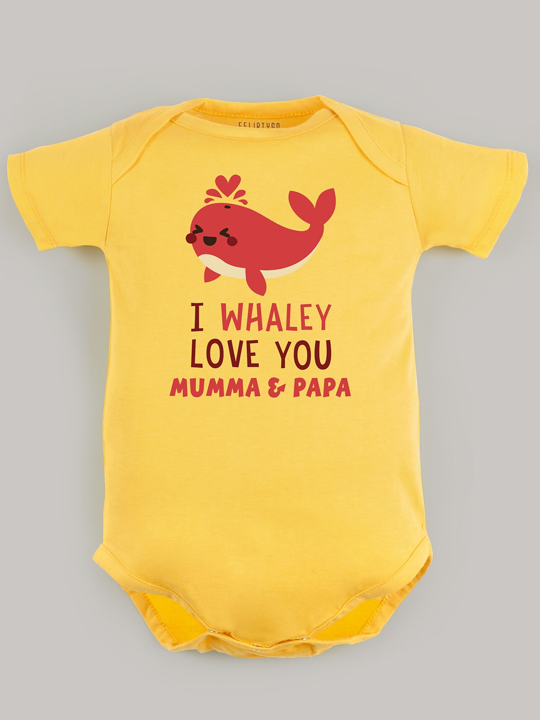 

FFLIRTYGO Infants Graphic Printed Pure Cotton Bodysuit, Yellow