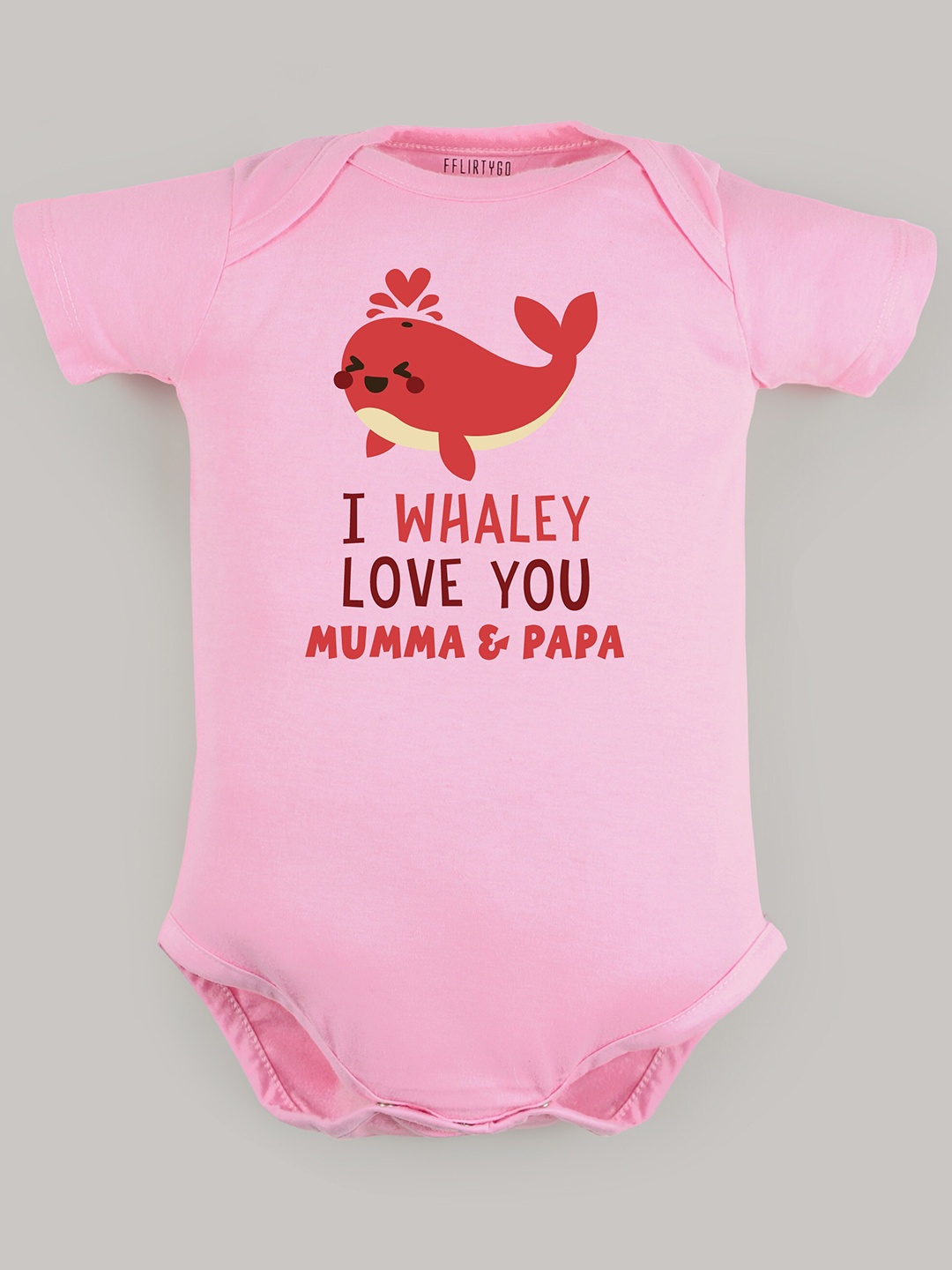 

FFLIRTYGO Infants Graphic Printed Pure Cotton Bodysuit, Pink