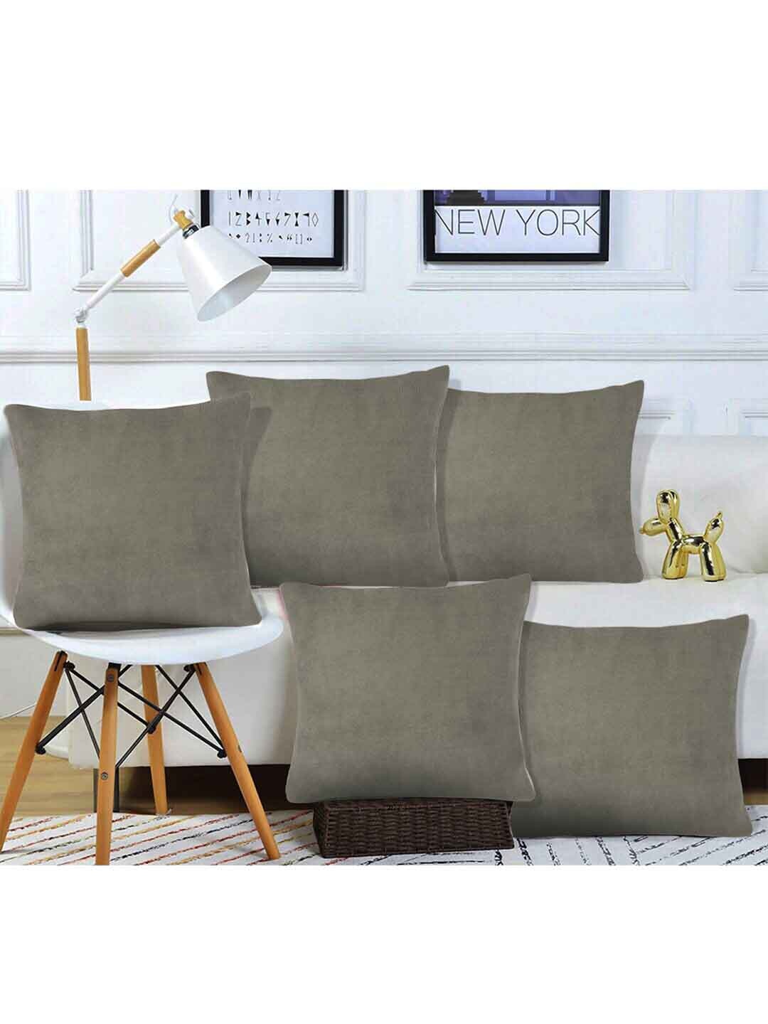 

KLOTTHE Grey5 Pieces Woolen Cushion Covers, Grey