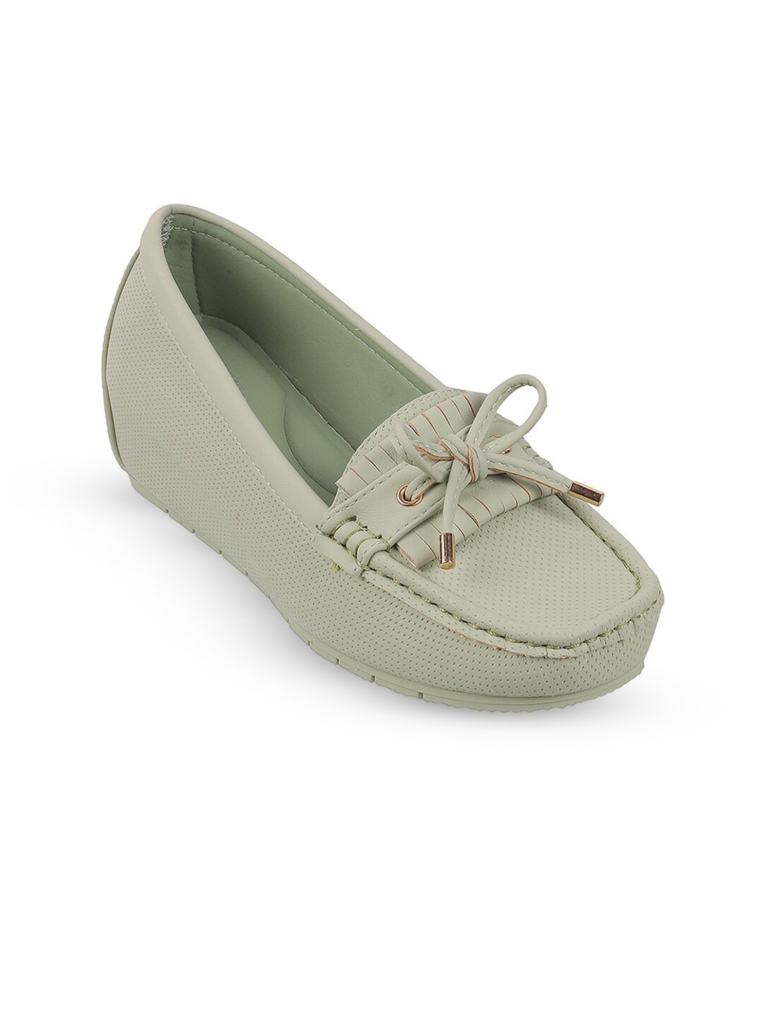 

Metro Square Toe Bows Detail Loafers, Green