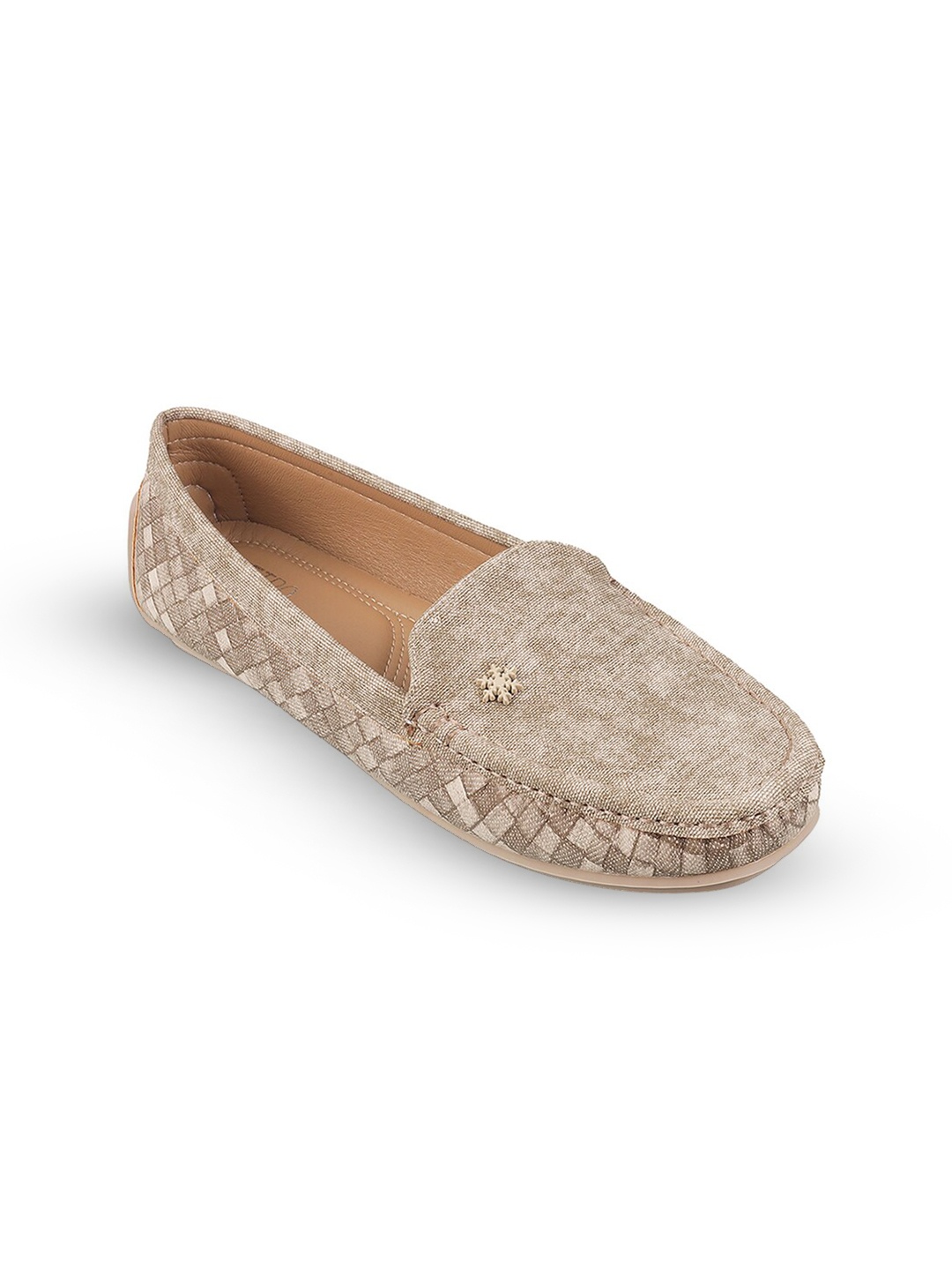 

Metro Textured Round Toe Ballerinas, Beige