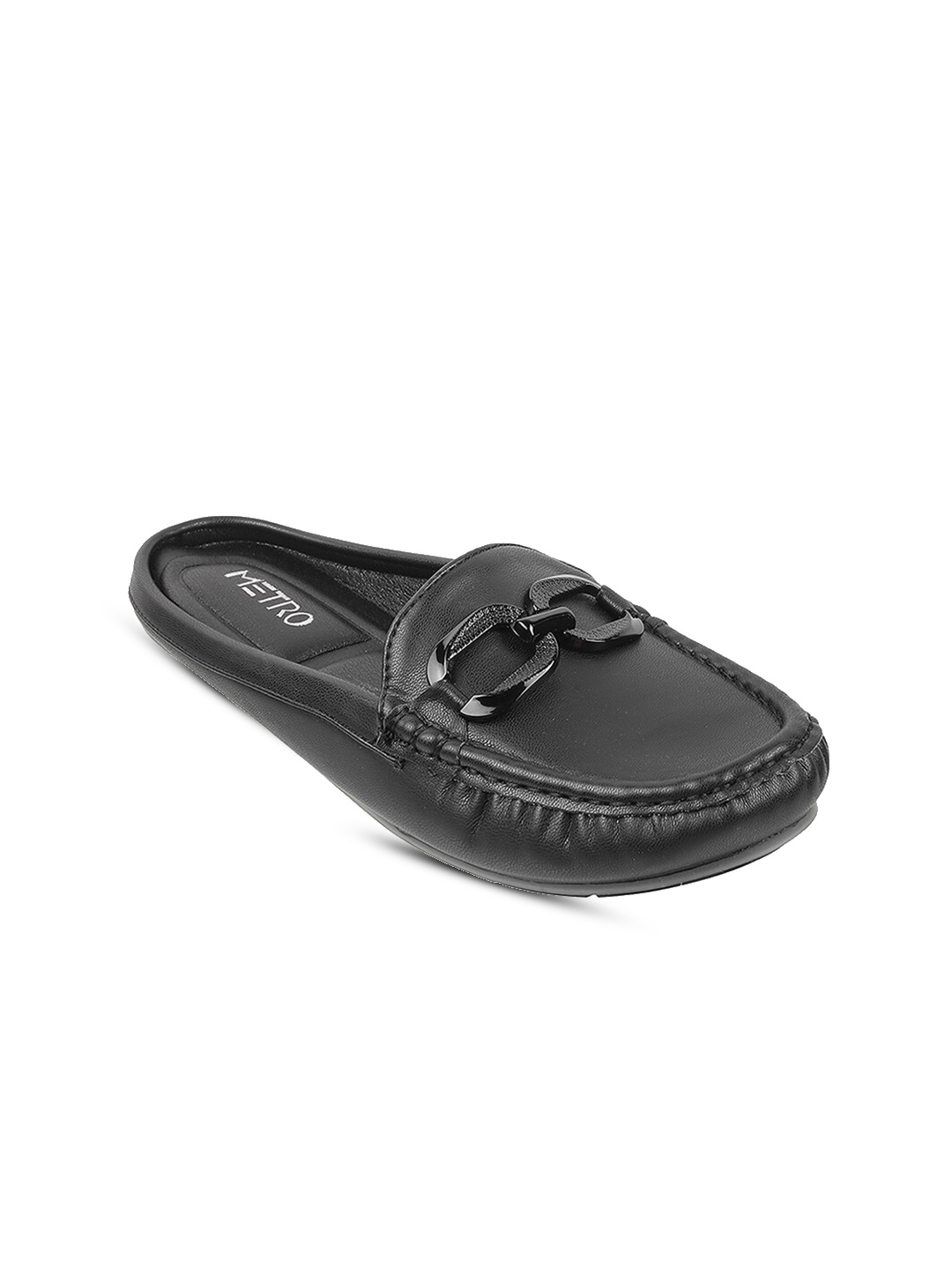 

Metro No Back Strap Round Toe Mules, Black