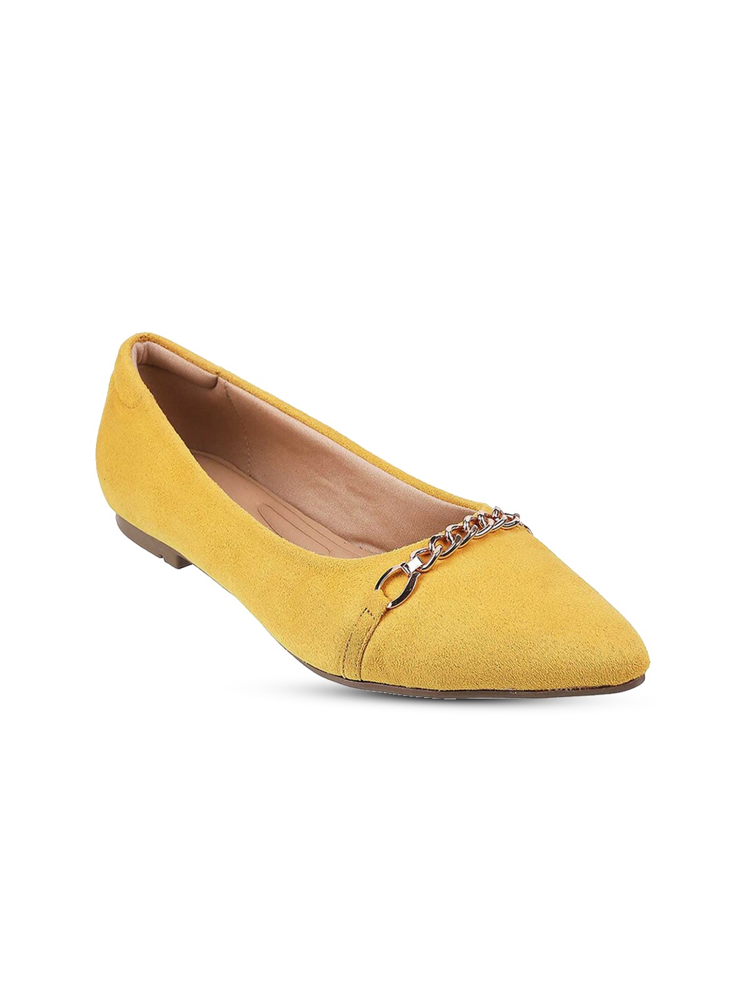 

Metro Textured Pointed Toe Ballerinas Flats, Yellow