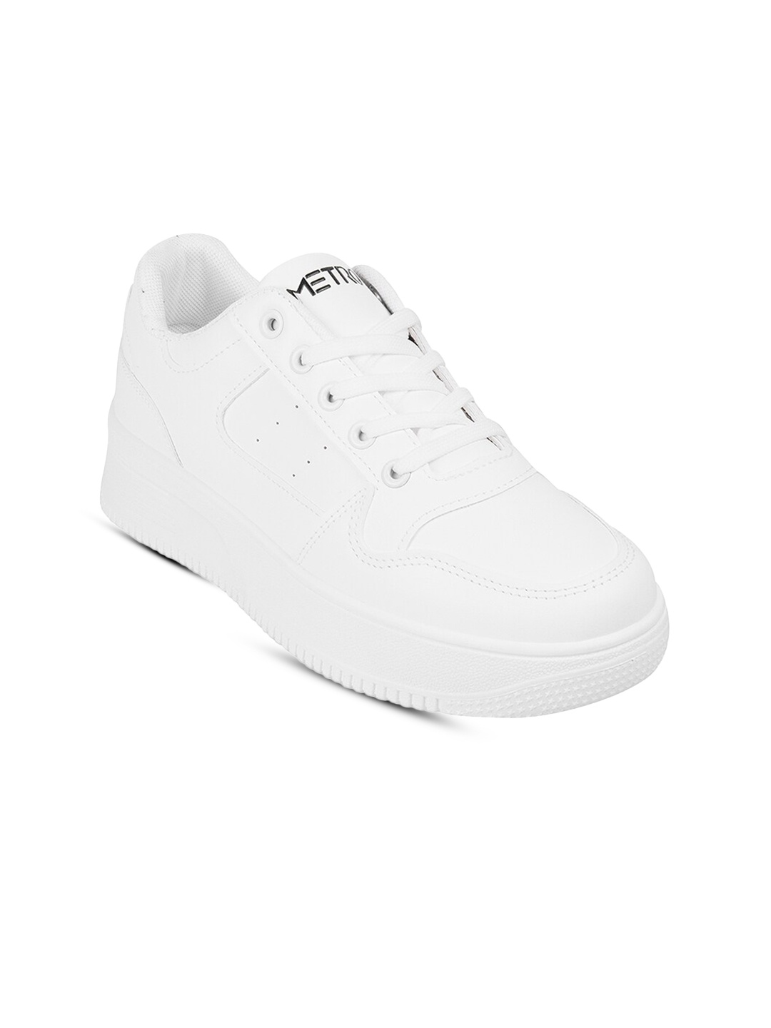 

Metro Women Round Toe Lace-Ups Sneakers, White