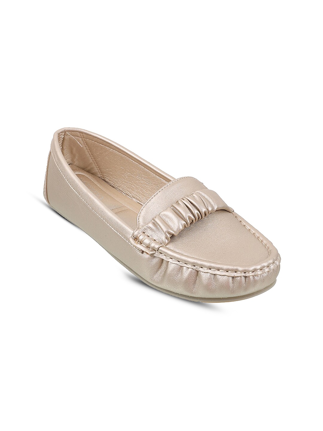 

Metro Round Toe Ballerinas With Tassels, Gold