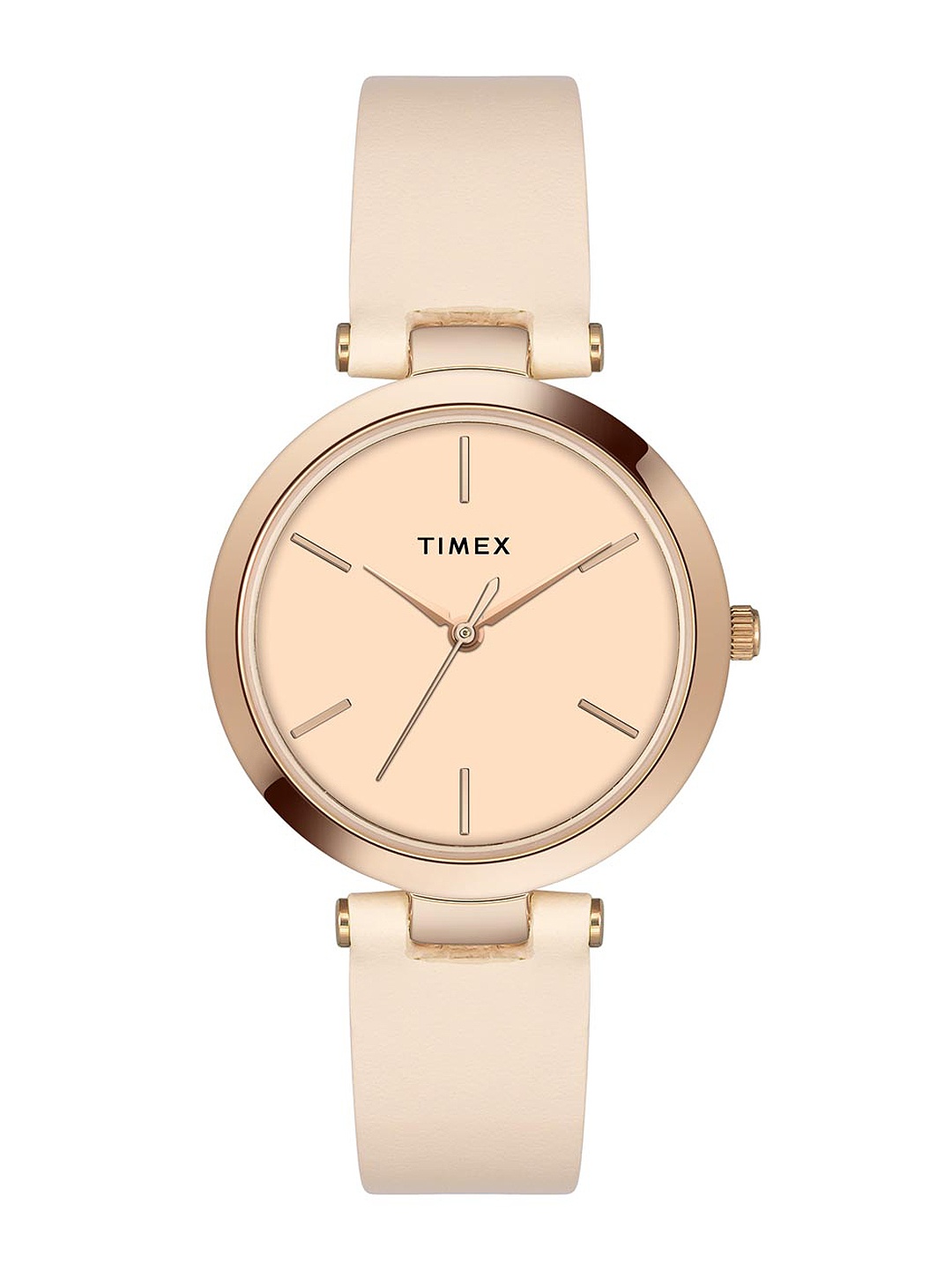 

Timex Women Leather Straps Analogue Watch TWEL118SMU01, Peach