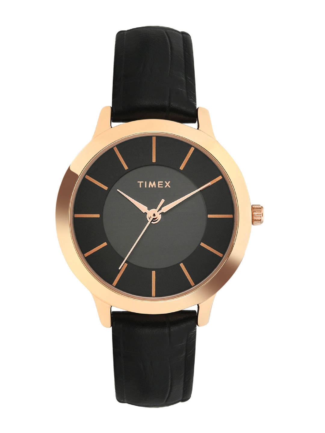 

Timex Women Brass Dial & Leather Straps Analogue Watch TWEL99SMU06, Black