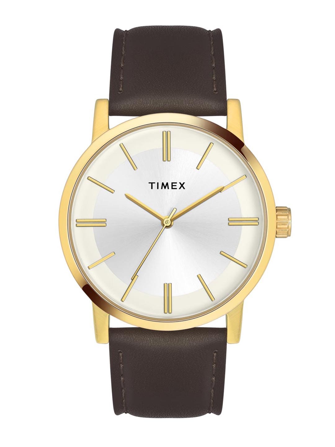 

Timex Men Brass Dial & Leather Straps Analogue Watch TWHG35SMU01, Silver