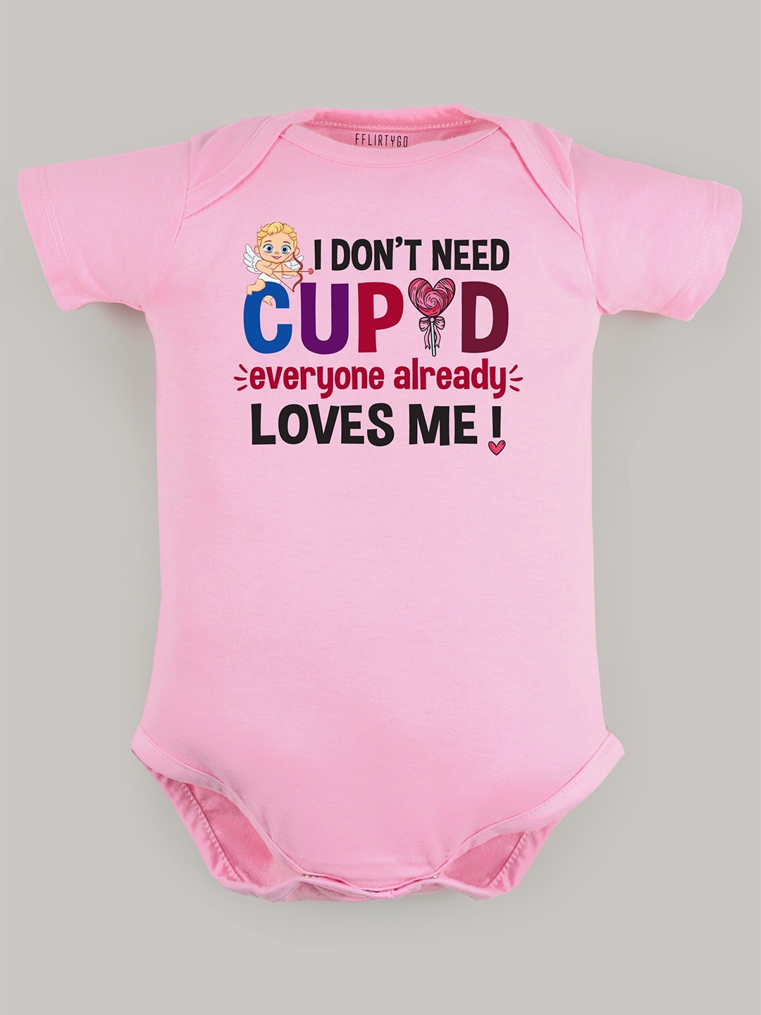 

FflirtyGo Infants Valentine's Day Special Printed Cotton Bodysuit, Pink
