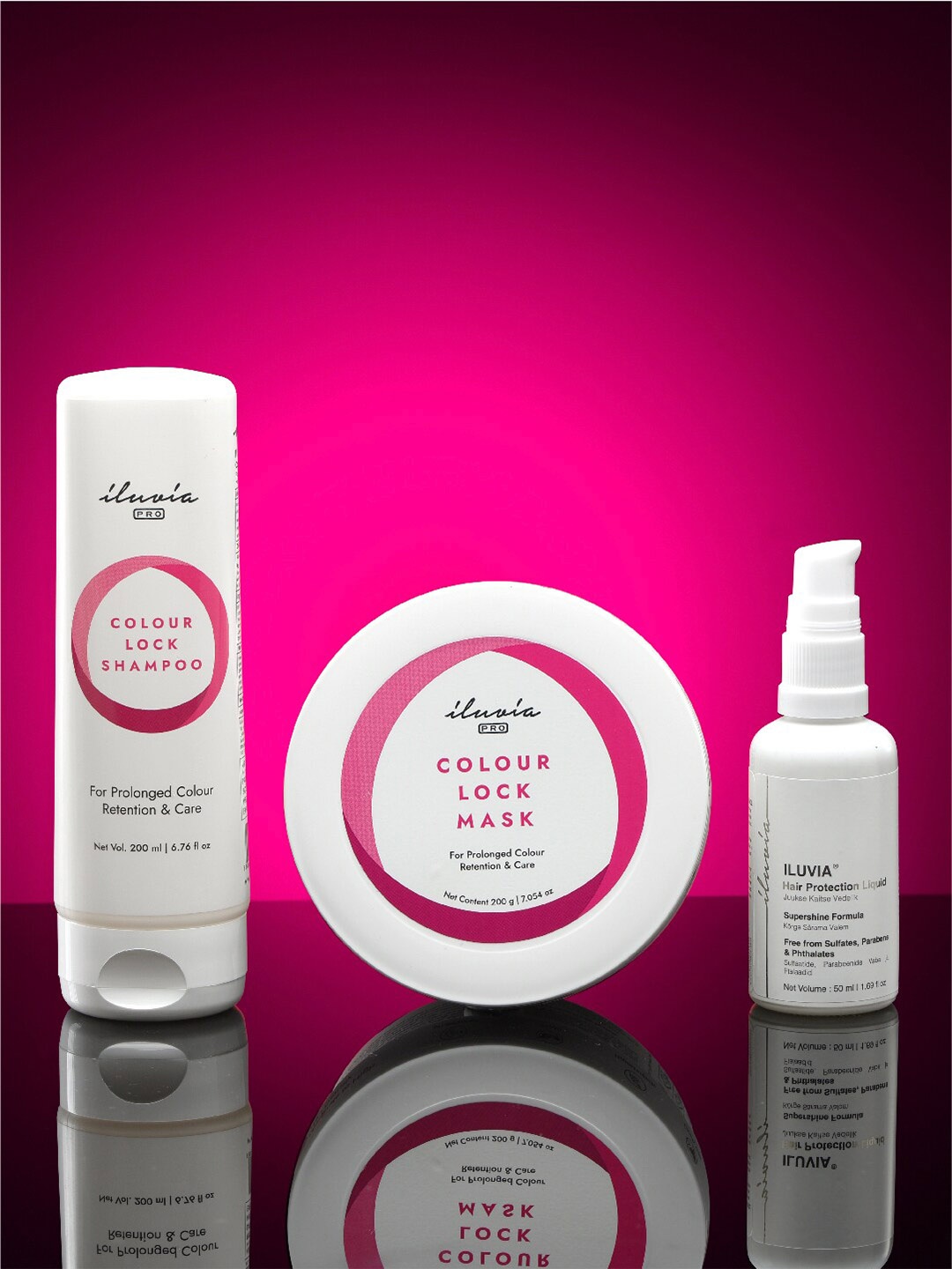 

iluvia Professional Complete Colour Lock System Hair Care Combo, White