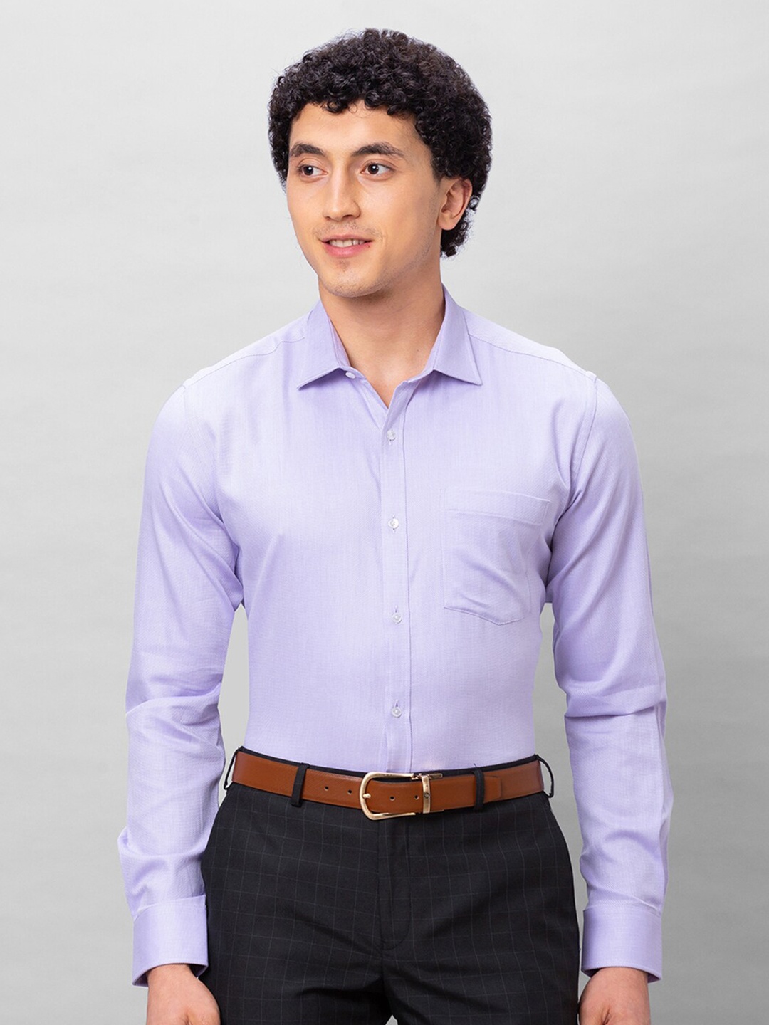 

Park Avenue Slim Fit Spread Collar Cotton Formal Shirt, Violet