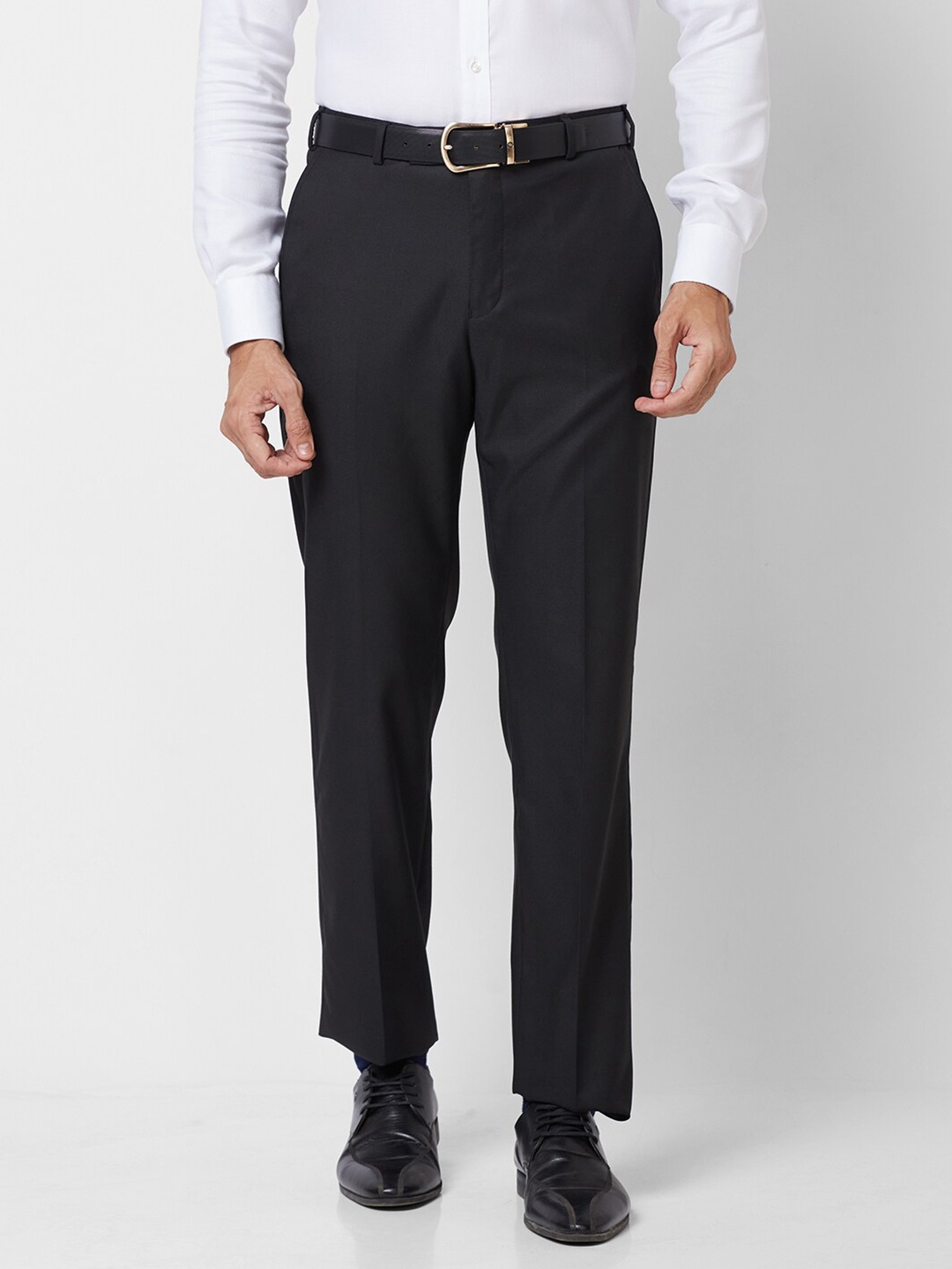 

Park Avenue Men Mid-Rise Formal Trousers, Black