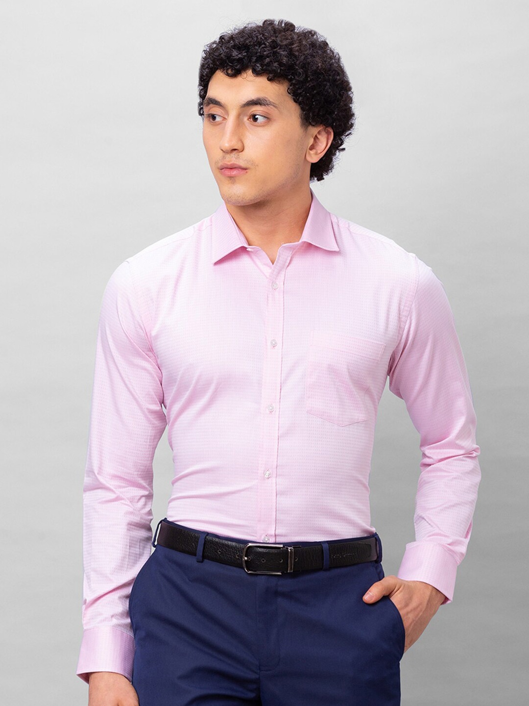 

Park Avenue Spread Collar Slim Fit Cotton Opaque Formal Shirt, Red